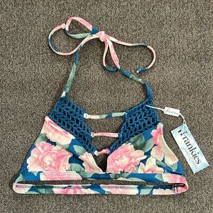 Frankie’s Bikinis Sienna Top  Pink Peony. NWT